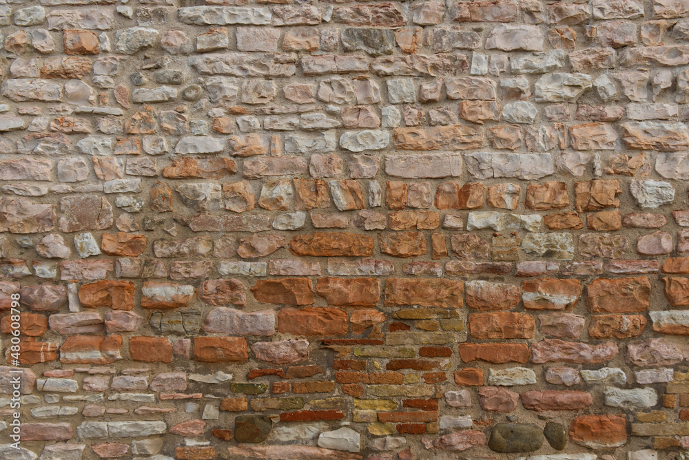 Obraz premium pattern of a Romanesque stone wall