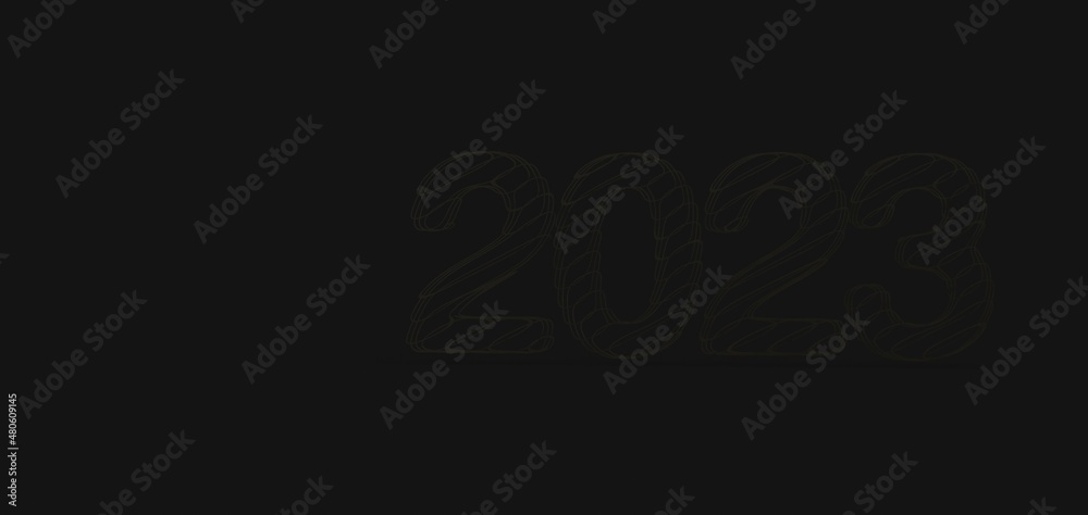 Fototapeta premium year 2023. 3D illustration numbers isolated white background