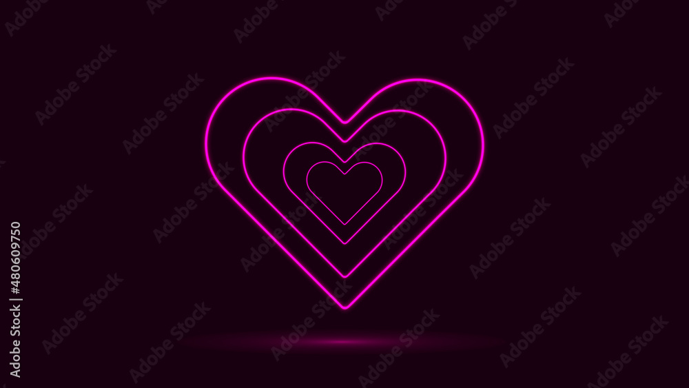 Pink neon lovr heart