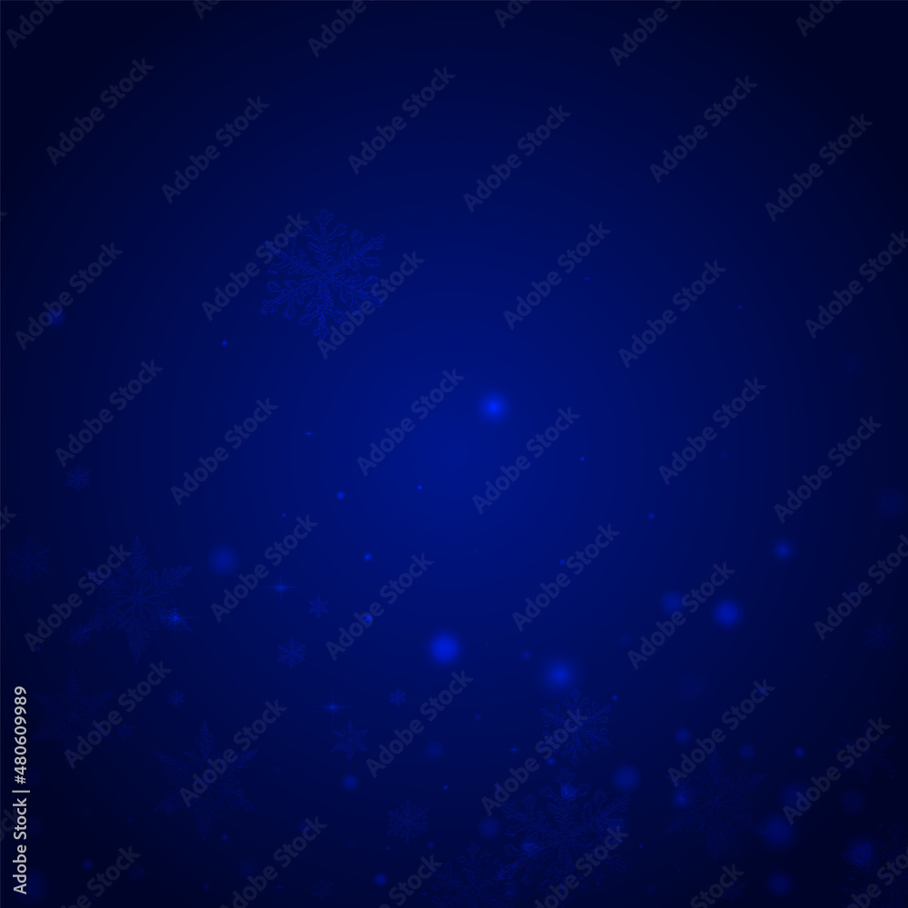 Glow Snow Vector Blue Background. Silver Subtle Glow Snow Vector Blue Background. Silver Subtle