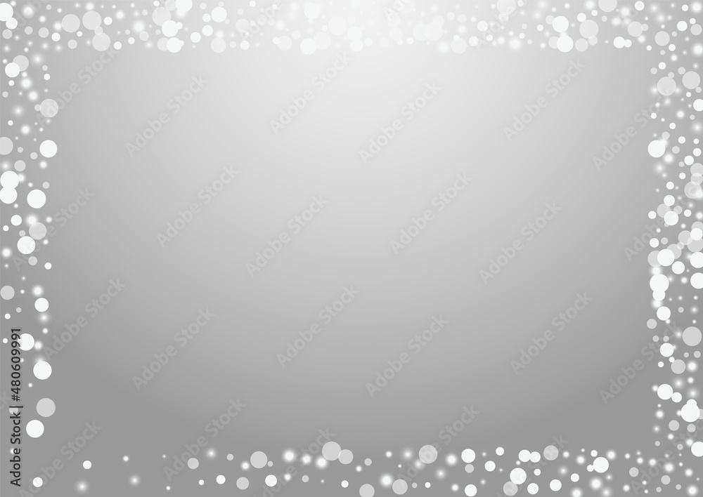 Fototapeta premium White Flake Vector Grey Background. Grey Shine