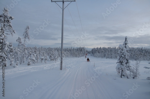 Snowmobile trip in lapland