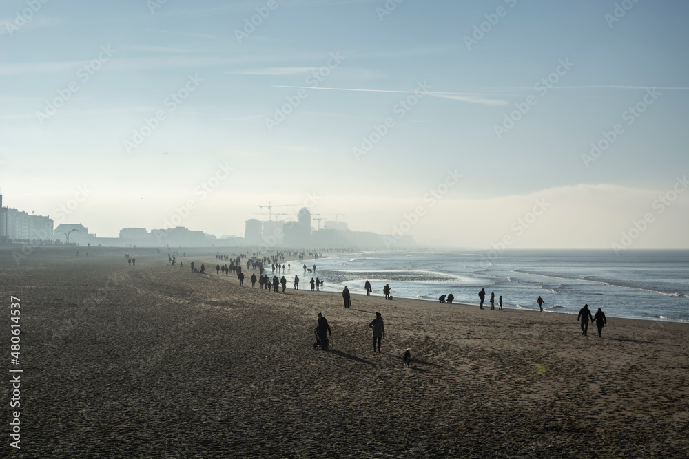 Oostende beach, mist