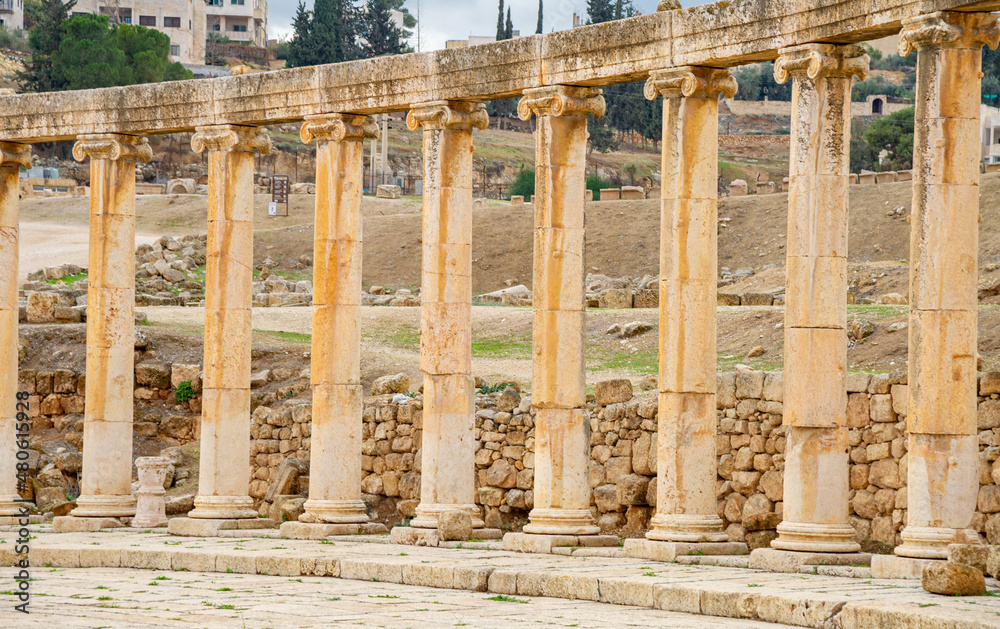 Roman ruins in Jordan city of Jerash