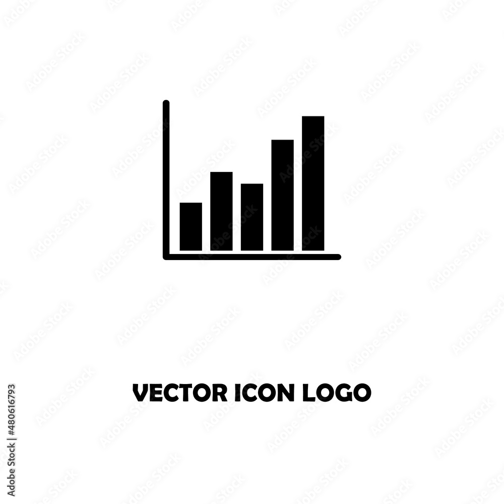 growing graph icon, growing graph sign and symbol vector Design