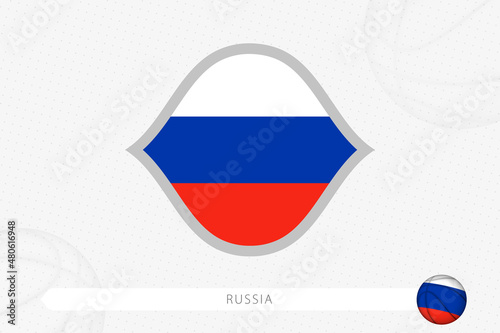 Free Download Russia flag for basketball competition on gray basketball background. - GFXLoad
