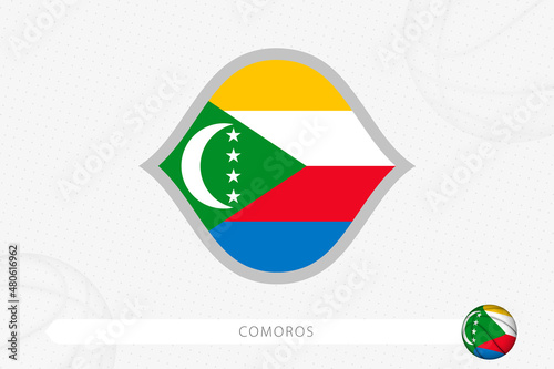 Comoros flag for basketball competition on gray basketball background. Free Download Comoros flag for basketball competition on gray basketball background. - GFXLoad