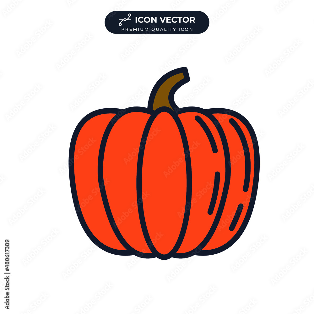 pumpkin vegetable icon symbol template for graphic and web design collection logo vector illustration