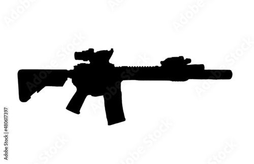 Black carbine style image. Great extra artwork for your project or for your main piece.