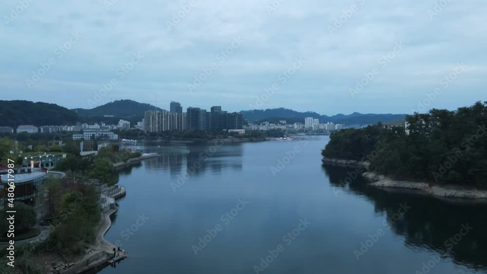 Aerial photography of the natural scenery of Qiandao Lake in Hangzhou Aerial photography of the natural scenery of Qiandao Lake in Hangzhou