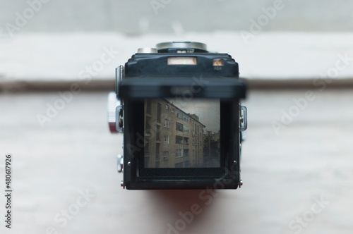 Medium format film analog camera view