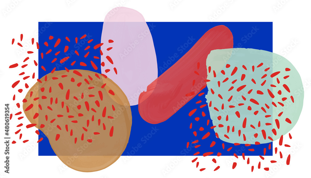 Set de elementos abstractos de colores vectorizados. Plantilla para logotipo, marca, diseño web, publicación en redes sociales, banner, tarjeta de visita, invitación, impresión, folleto o presentación