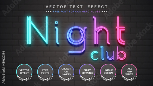 Night Club - Editable Text Effect, Font Style