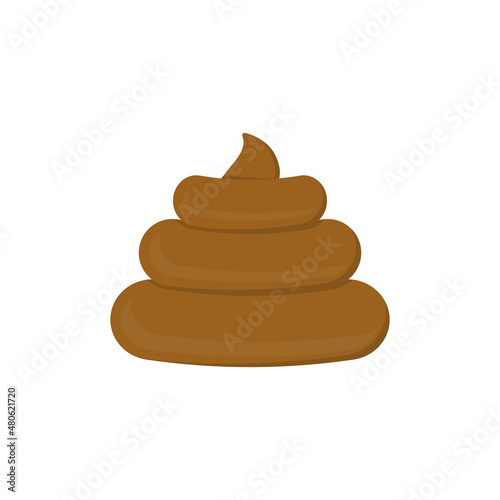Poop icon. Vector illustration. Flat design.