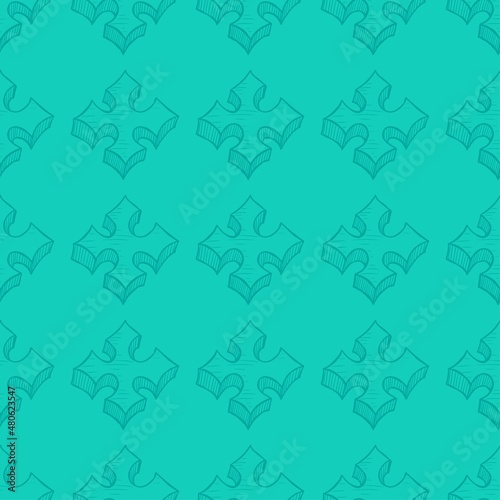 piece of jigsaw puzzle doodle vector seamless pattern