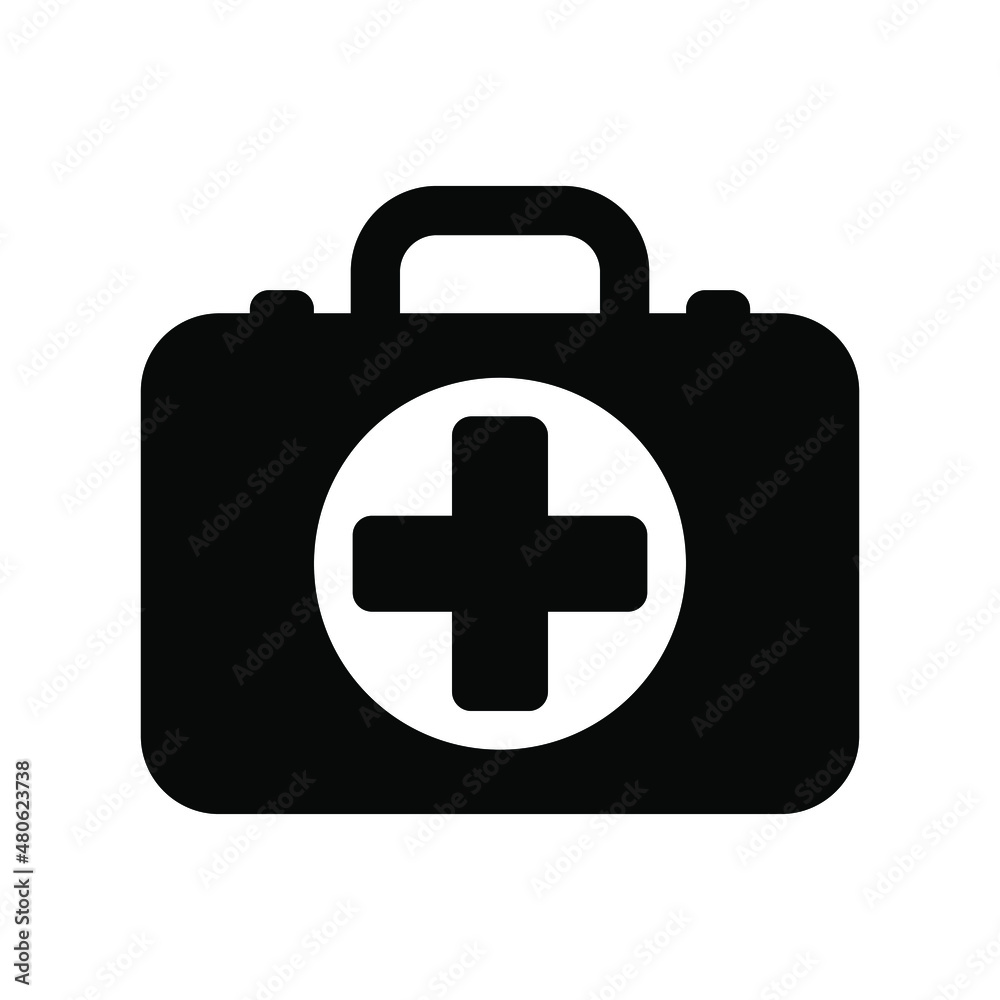 First aid box icon, medical briefcase icon vector isolated First aid box icon, medical briefcase icon vector isolated