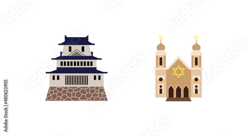 japanese castle emoji, synagouge emoji photo