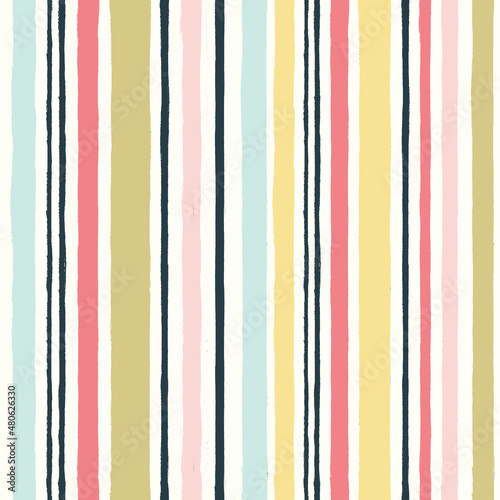 Wallpaper Mural Seamless pattern with vertical stripes in pastel colors. Torontodigital.ca