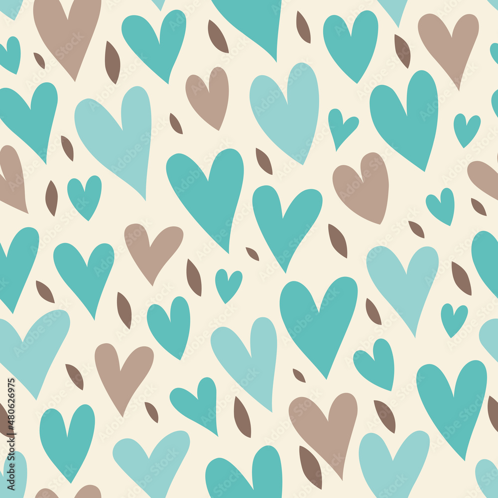 Cute pattern with hearts in beautiful colors. Cute pattern with hearts in beautiful colors.