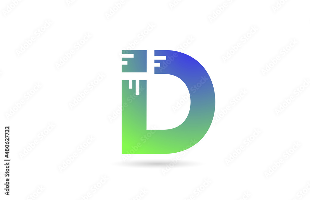 D green alphabet letter icon logo. Creative design for business or company D green alphabet letter icon logo. Creative design for business or company