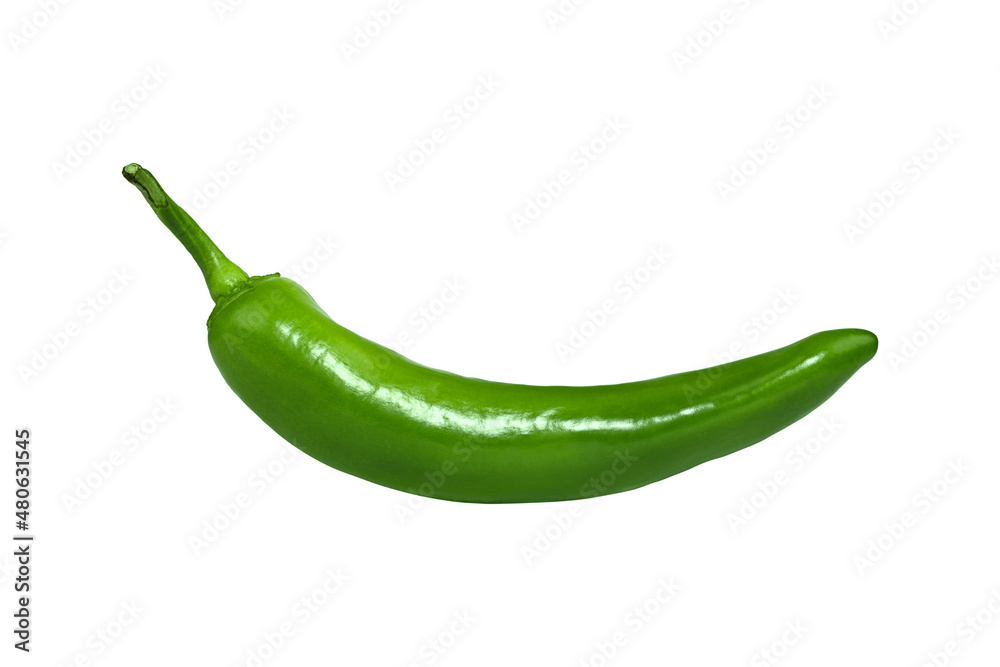 Green chili pepper isolated on white Green chili pepper isolated on white