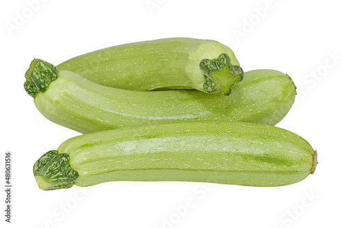White zucchino isolated on the white background 