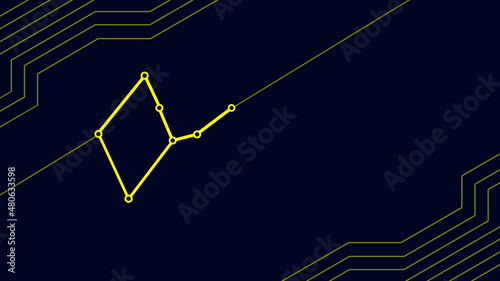 constellation of the zodiac virgo, microchip, printed circuit board, starry sky