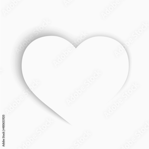 heart paper sticker with shadow. love and valentines symbol. vector element for valentine's day design