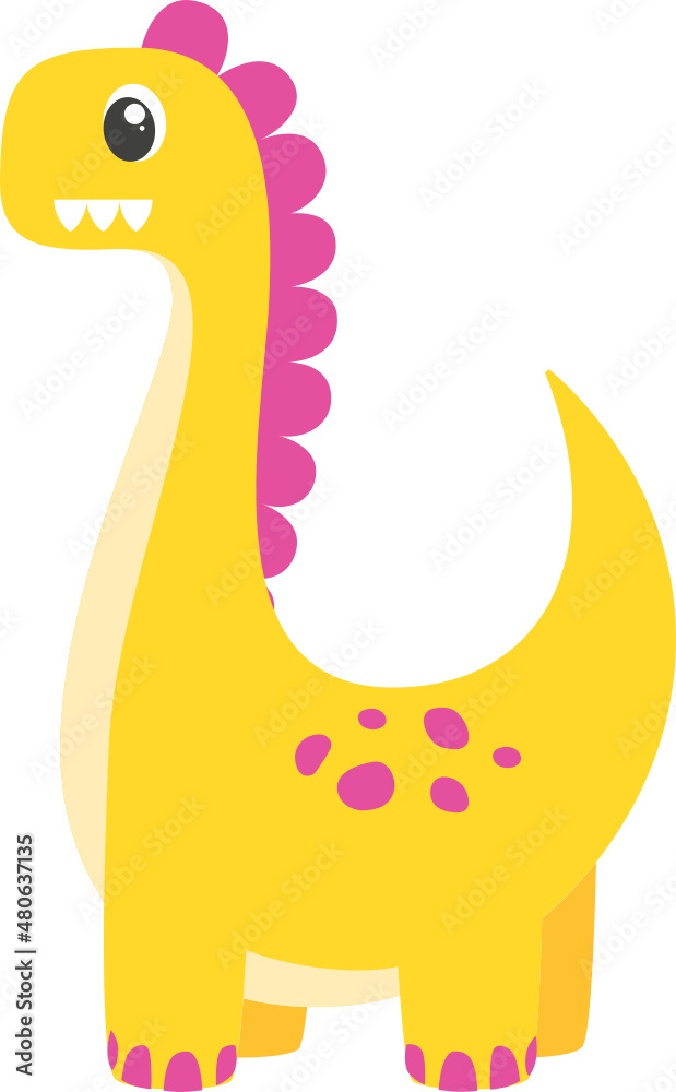 Yellow and Pink Dinosaur