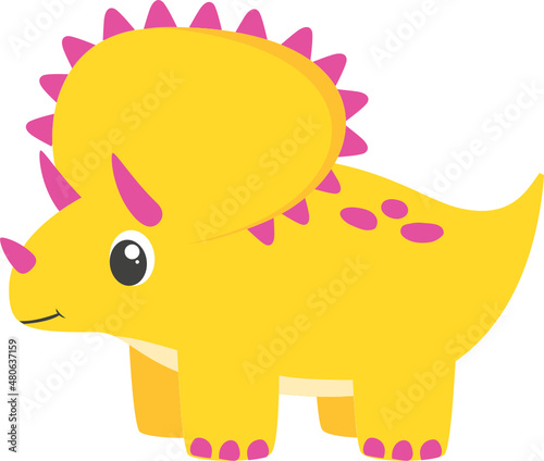 Yellow and Pink Dinosaur