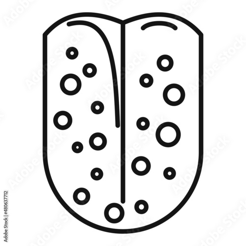Tongue tonsillitis icon outline vector. Mouth tonsil