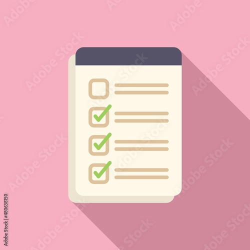 Paper exam icon flat vector. Final study