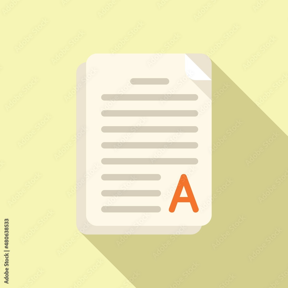 Thesis exam icon flat vector. Final study Thesis exam icon flat vector. Final study
