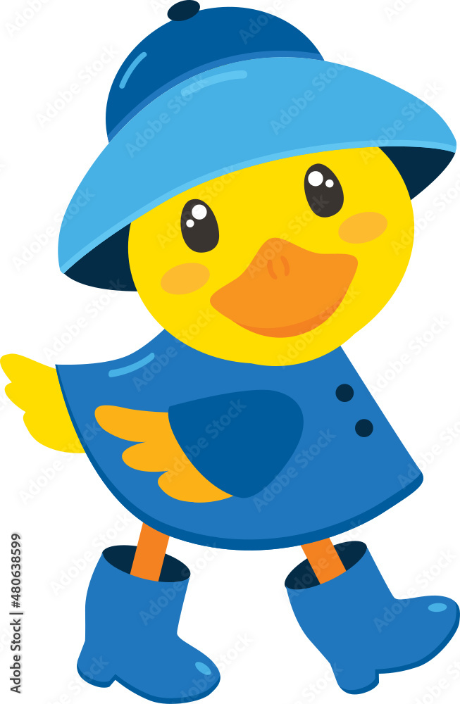 Duck with Blue Raincoat
