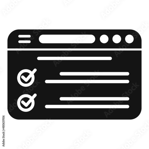 Website exam icon simple vector. Work test