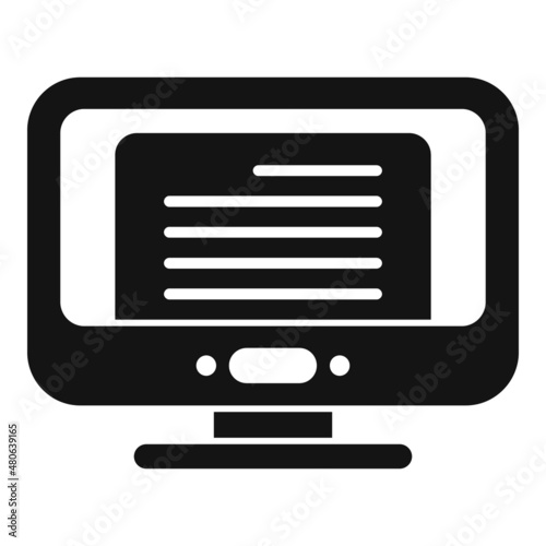 Monitor test icon simple vector. Book final