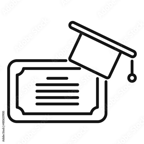 Academic graduation icon outline vector. Book study