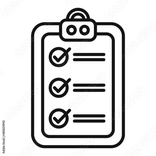 To do list icon outline vector. Work artwork