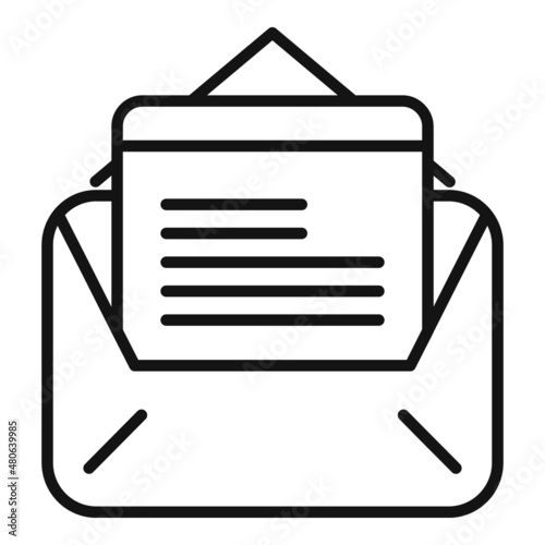 Mail exam icon outline vector. Final study