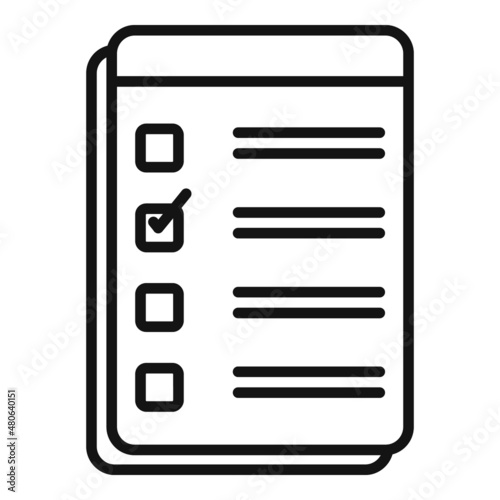 Paper exam icon outline vector. Final study
