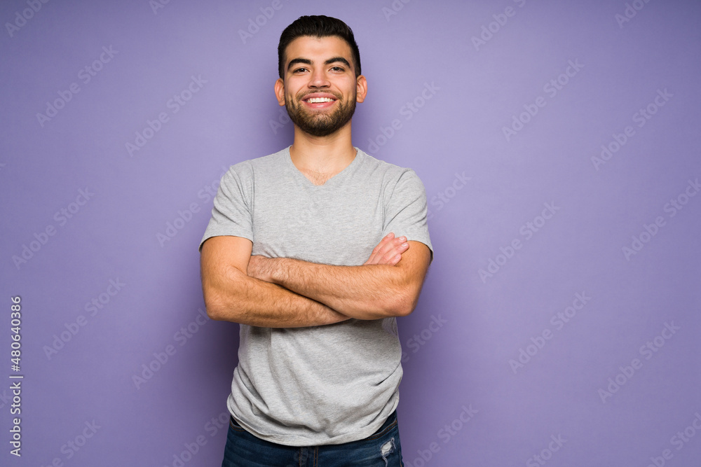 Attractive man feeling cheerful Attractive man feeling cheerful