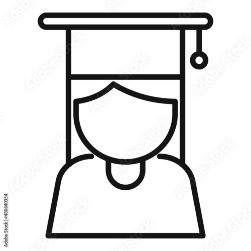 Student graduation icon outline vector. Study final