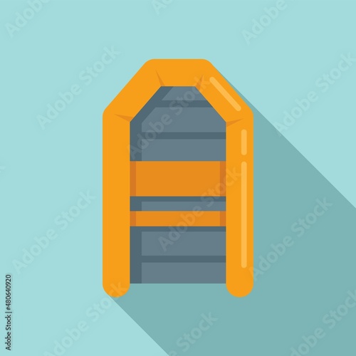 Rescuer boat icon flat vector. Life rescue