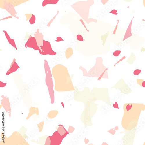 Terrazzo seamless pattern. Orange realistic