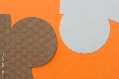 paper background or backdrop composed with circles or semi-circular motifs