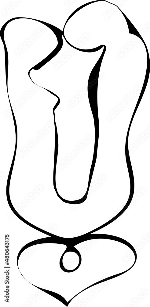 Obraz premium line art man and woman love
