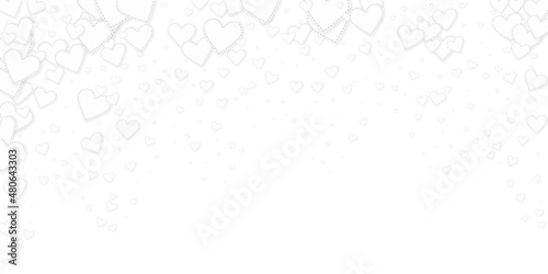 White heart love confettis. Valentine's day fallin