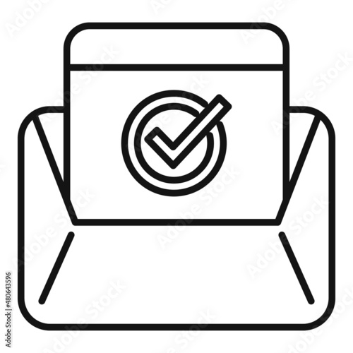 Mail delivery icon outline vector. Model service