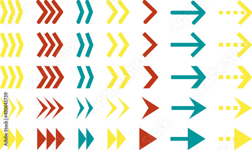 アローヘッドの種類豊富な矢印セット_カラフル