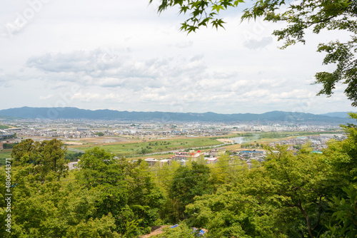 Kyoto, Japan - Yawata City view from Iwashimizu Hachimangu Shrine in Yawata, Kyoto, Japan. photo